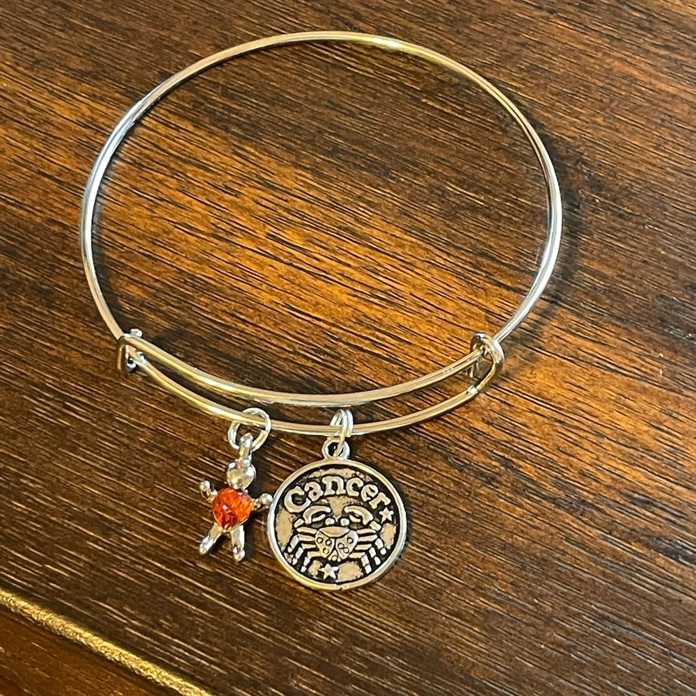 Zodiac Cancer bangle bracelet